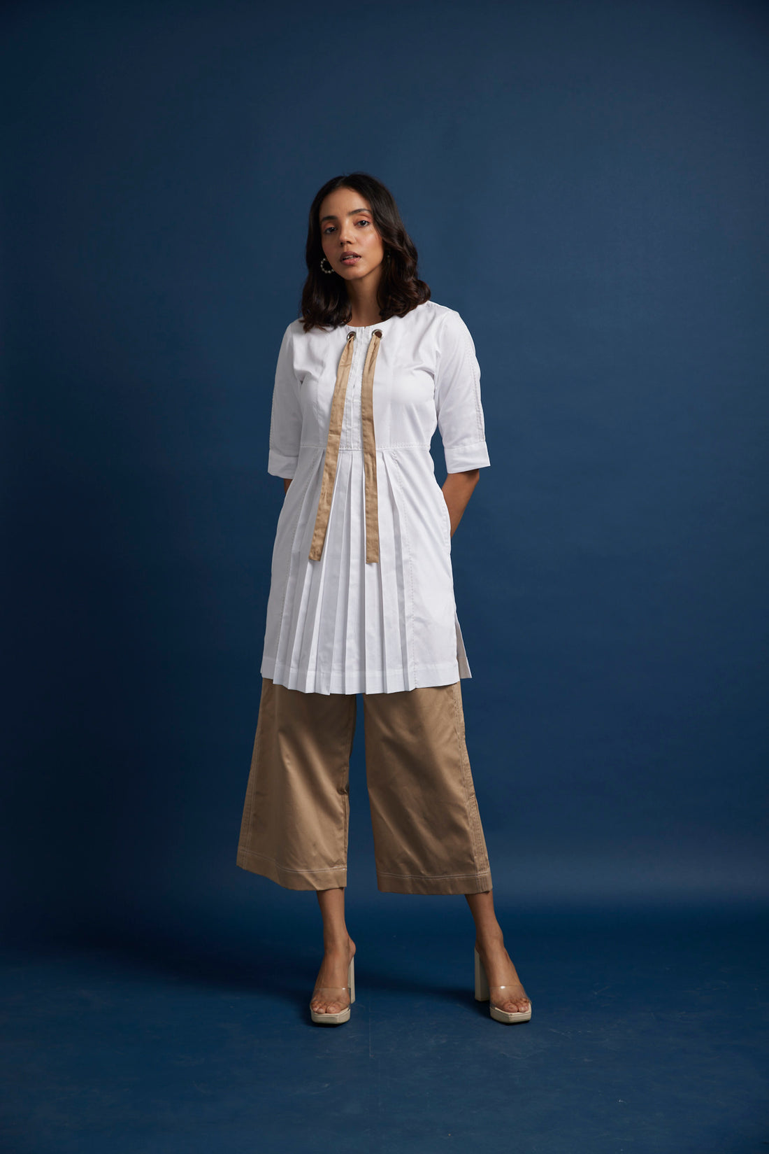 KURTA BOX PLEAT DRAWSTRING COORD