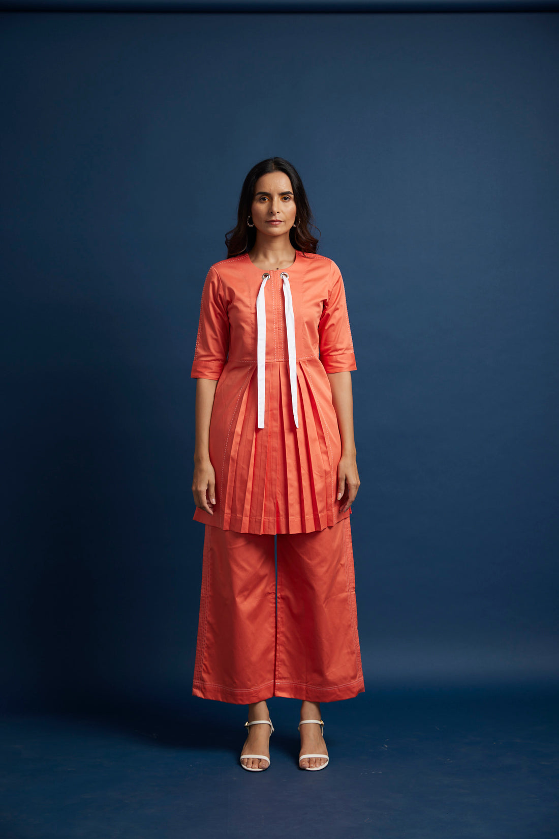 KURTA BOX PLEAT DRAWSTRING COORD