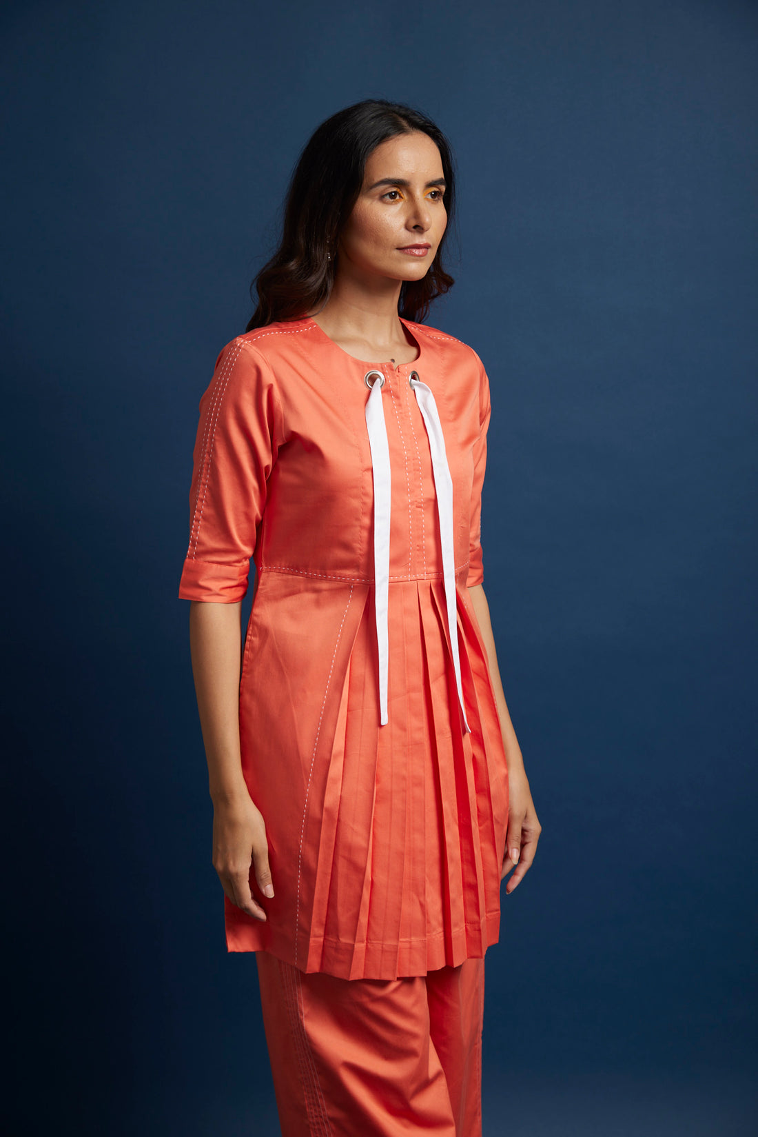 KURTA BOX PLEAT DRAWSTRING COORD