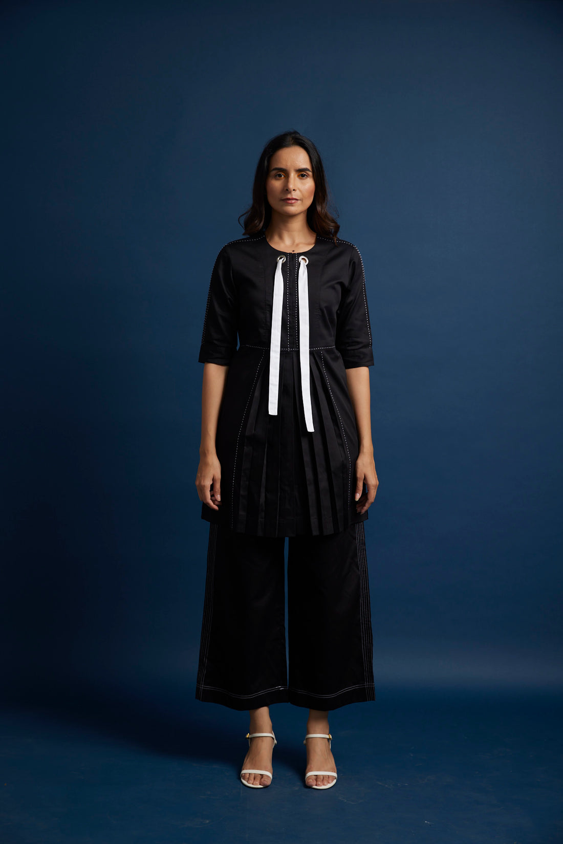 KURTA BOX PLEAT DRAWSTRING COORD