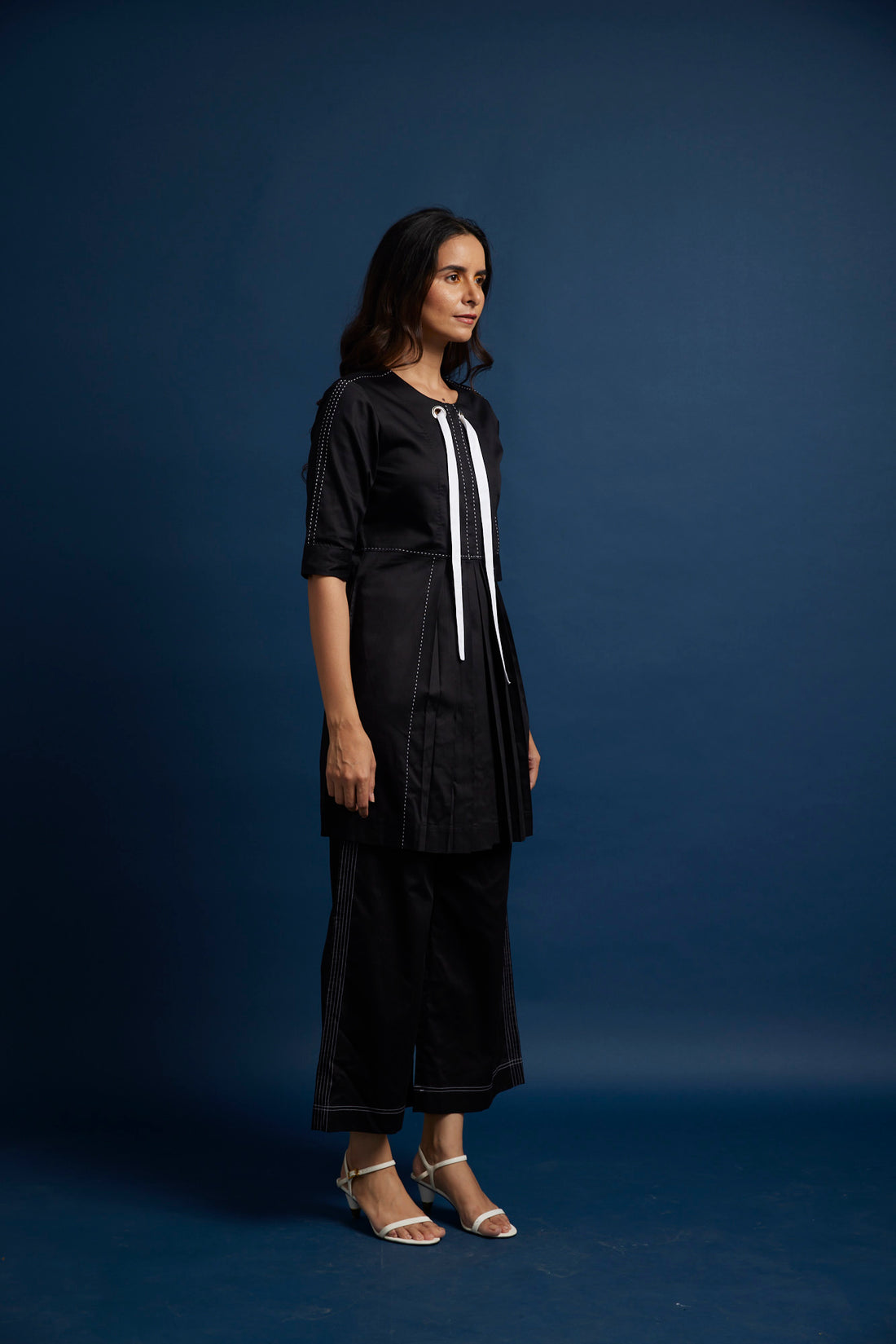 KURTA BOX PLEAT DRAWSTRING COORD